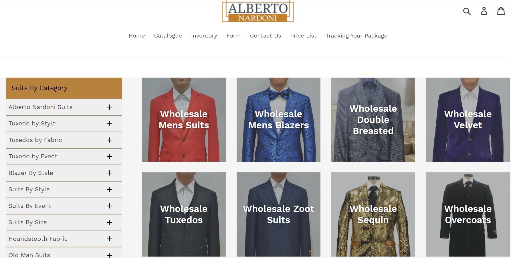Alberto Nardoni Men's Suits & Clothing Wholesale