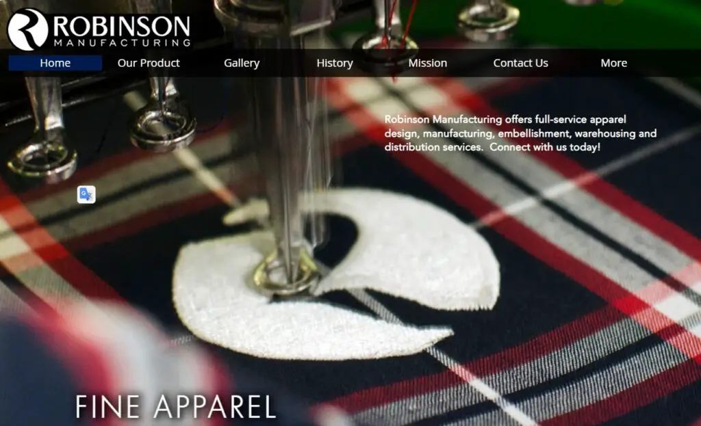 Robinson Manufacturing Clothing