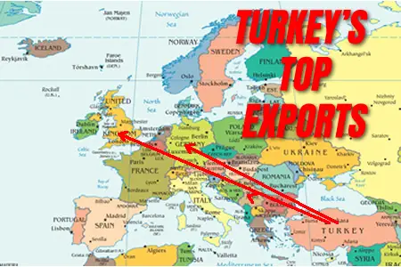 Principais exportações e importações da Turquia