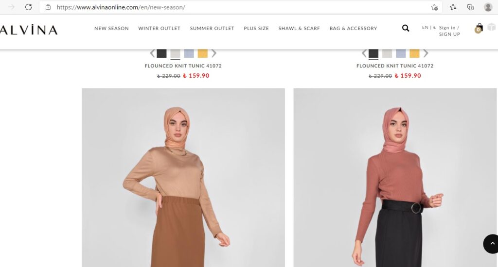 Loja online de roupas Hijab na Turquia