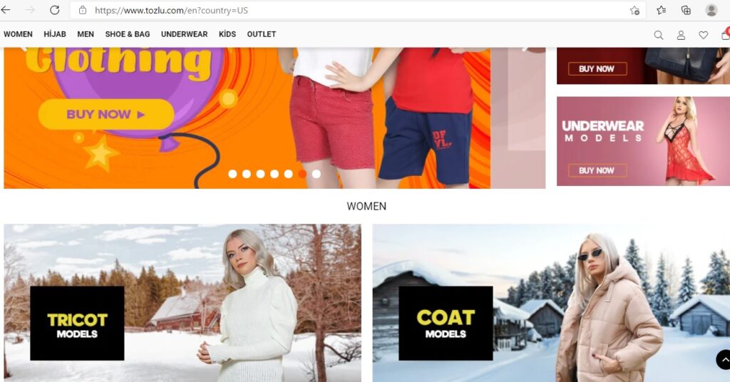 Онлайн магазин за турски дрехи Tozlu.com