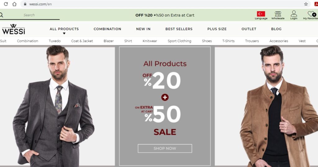 Турция Онлайн магазин за мъжки дрехи