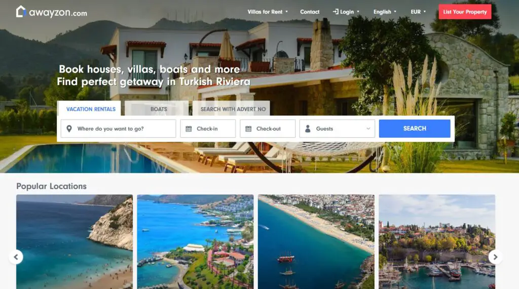 Închiriați case de vacanță pentru vacanță în Turcia awayzon.com