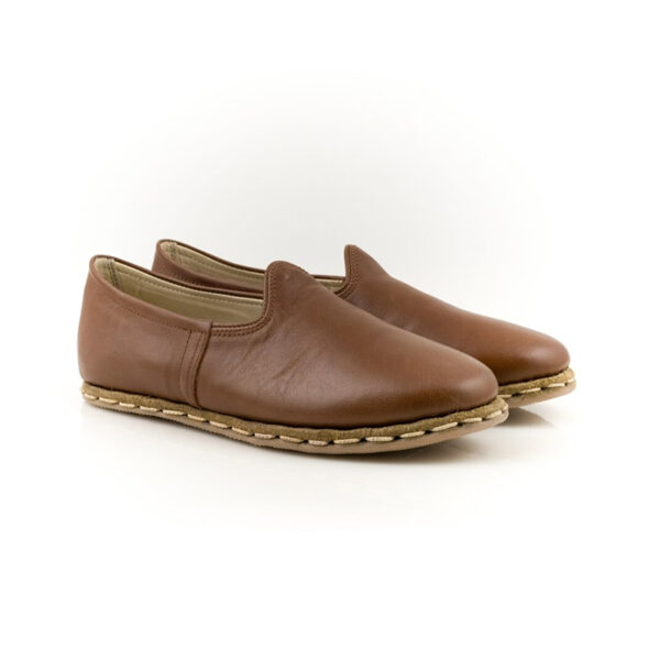 Brown turkish leather shoes women