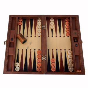 Türkisches Leder-Backgammon-Set, handgefertigt, Vegas