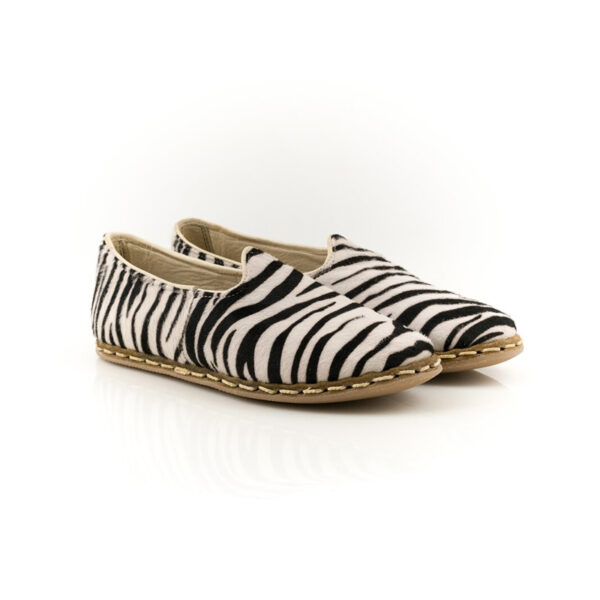 zebra pattern turkish leather shoes yemeni for women