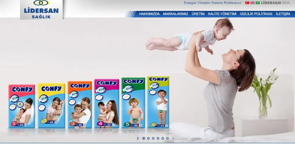 Confy baby diapers from Lidersan Turkey