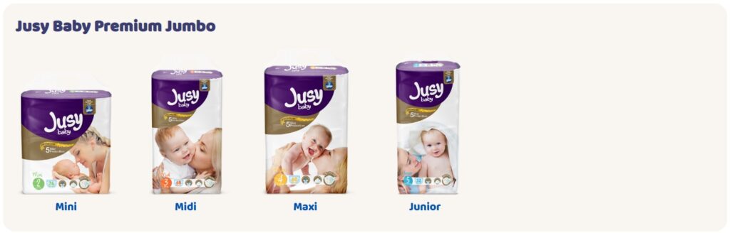 Türkische Babywindeln der Marken Jusy Baby