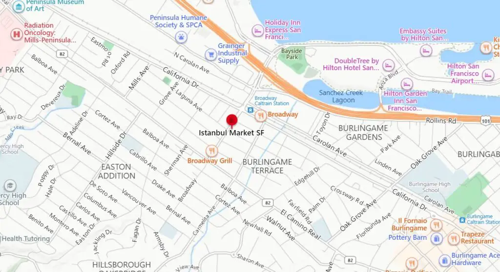 イスタンブール市場カリフォルニアの地図