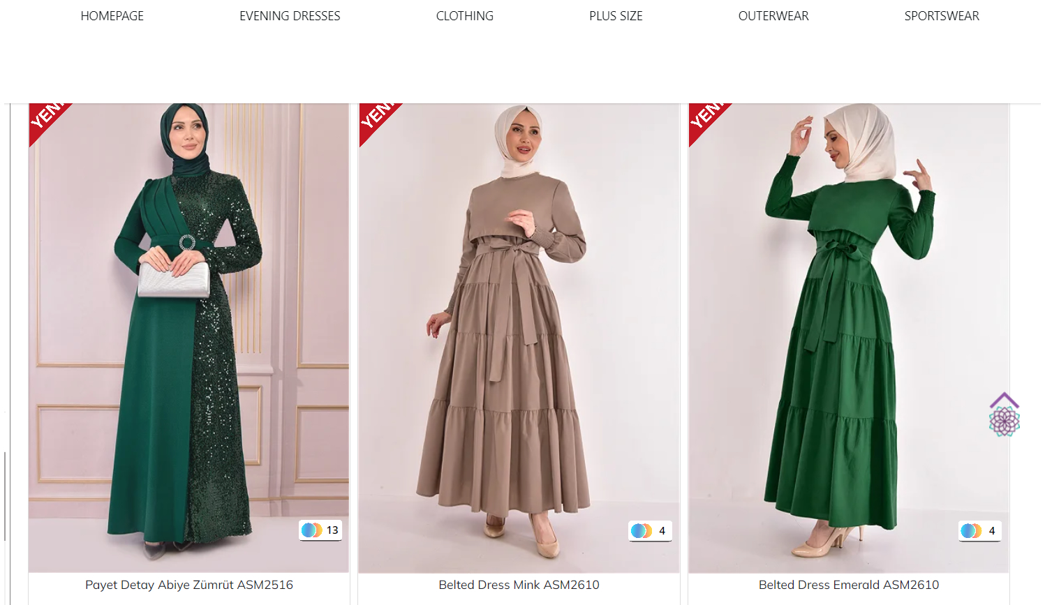 Site de roupas turcas Hijab da Modamerve